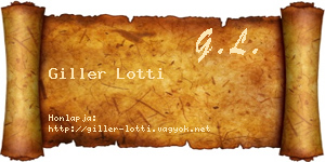 Giller Lotti névjegykártya
